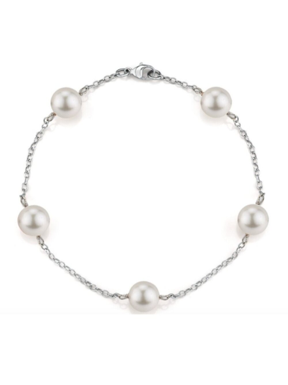 14K Gold Japanese Akoya White Pearl Tincup Bracelet